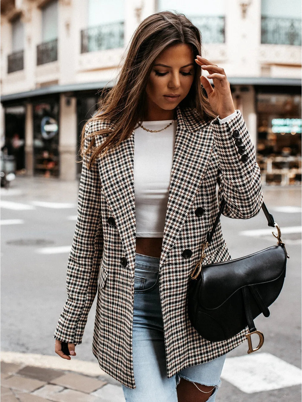 Blazer Feminino de Algodão Para o Inverno , Loja de Roupa Feminina Blazer Inglaterra - Eleganza Style