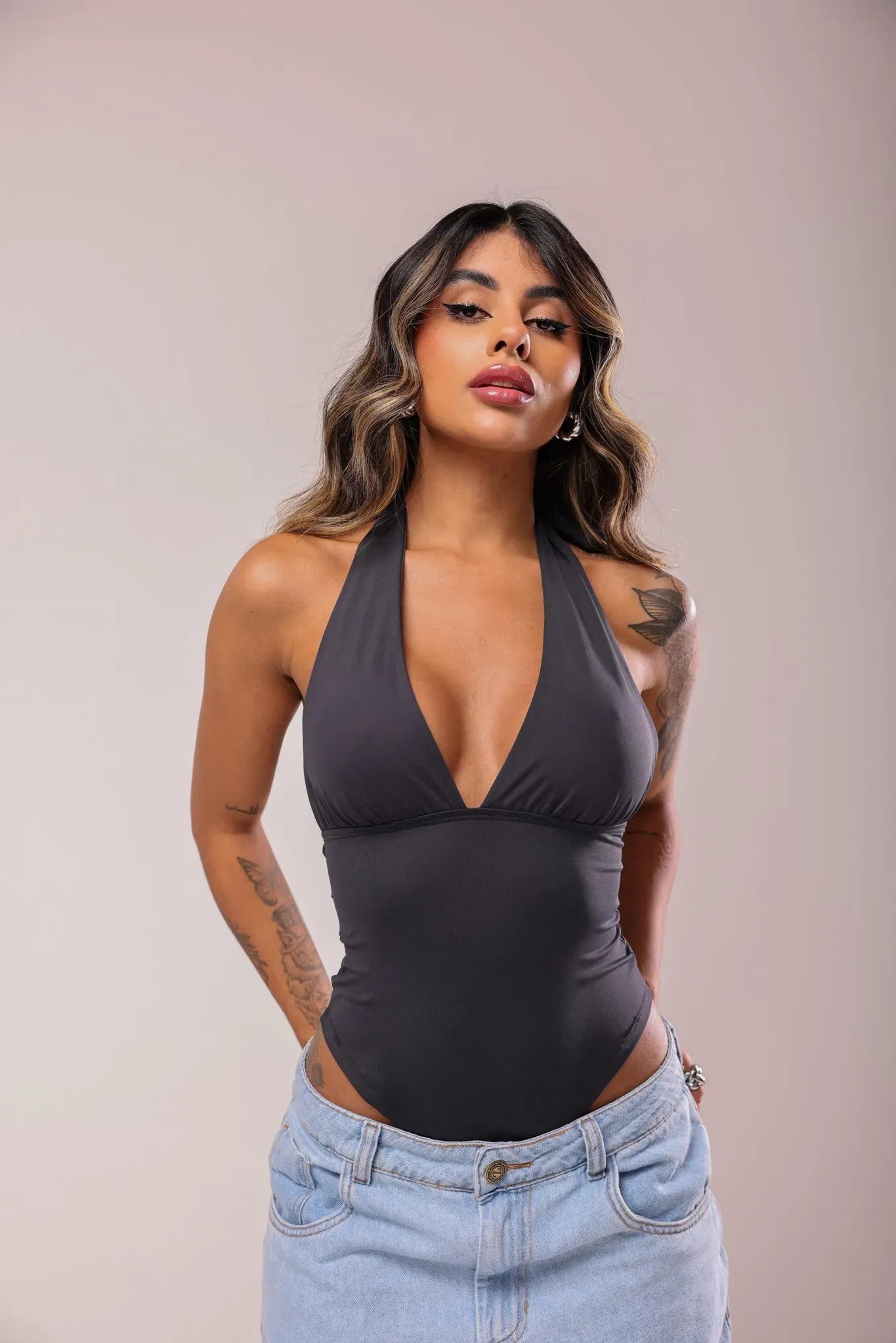 Body Gringo Poliamida Feminino Varias Amarrações - Safira - Loja de Roupa Feminina - Eleganza Style