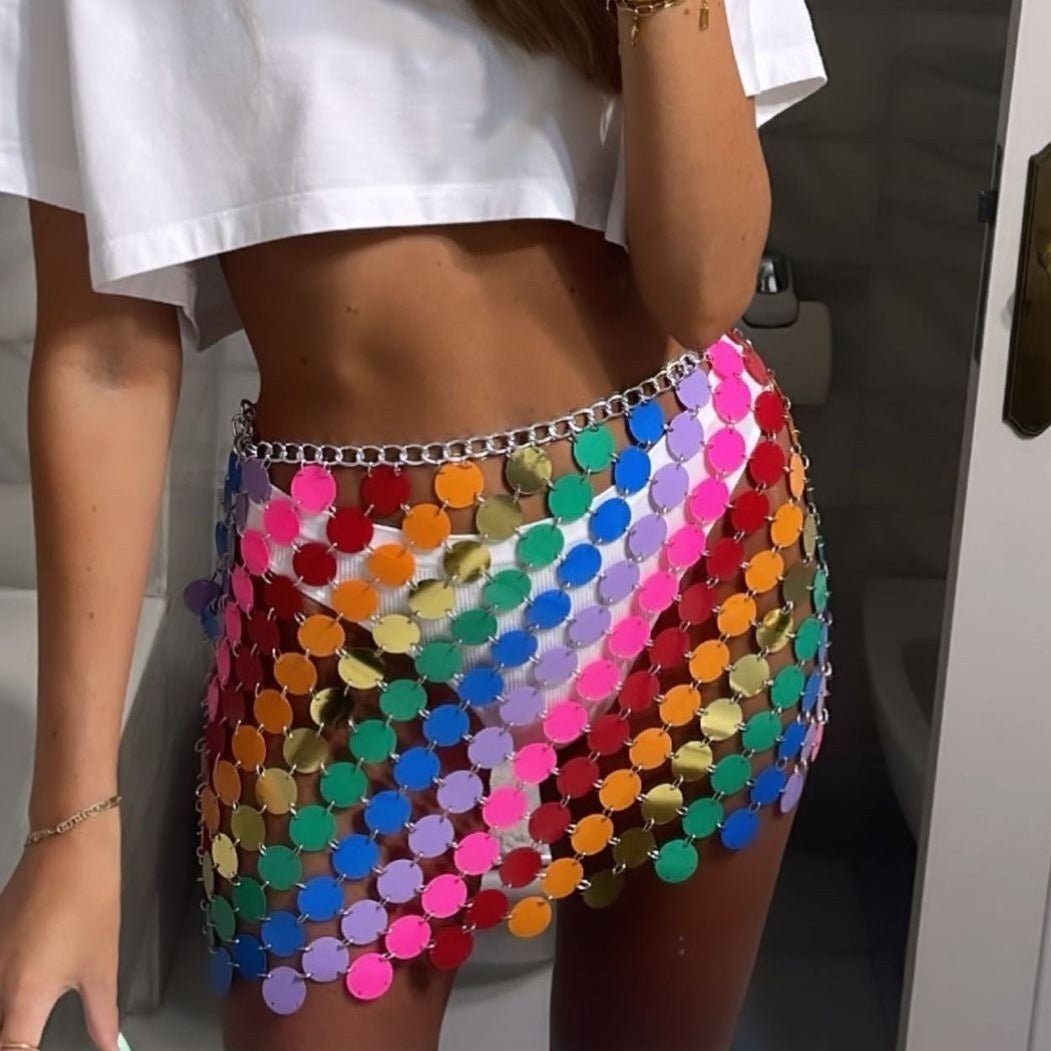 Mini Saia Com Lantejoulas - Kalie - Loja de Roupa Feminina - Eleganza Style