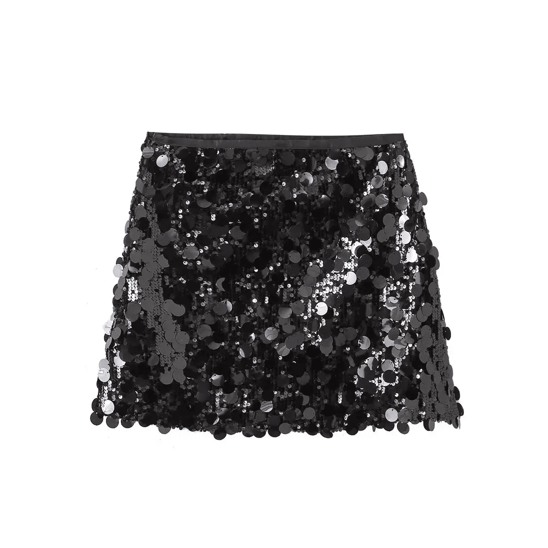 Mini Saia com Paêtes e Lantejoulas - Shine - Loja de Roupa Feminina - Eleganza Style