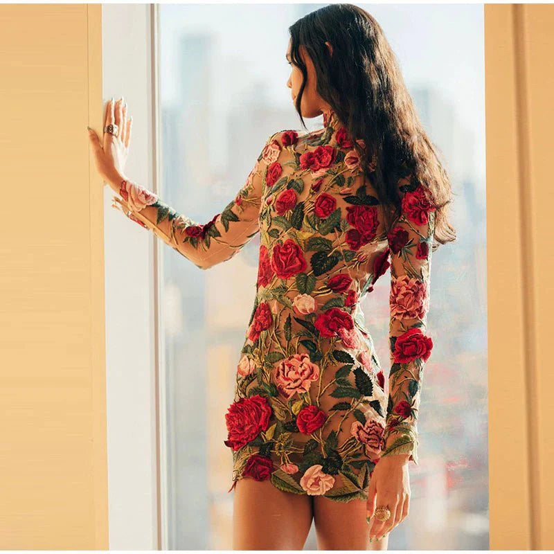 Vestido Curto - Flowers - Loja de Roupa Feminina - Eleganza Style