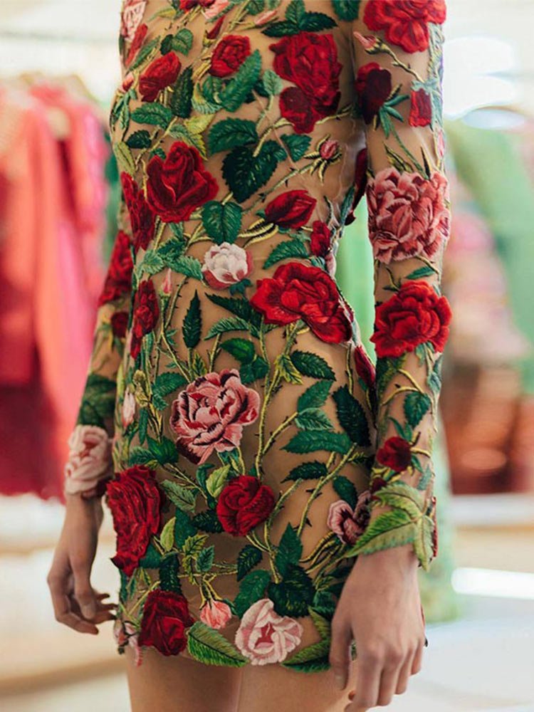 Vestido Curto - Flowers - Loja de Roupa Feminina - Eleganza Style