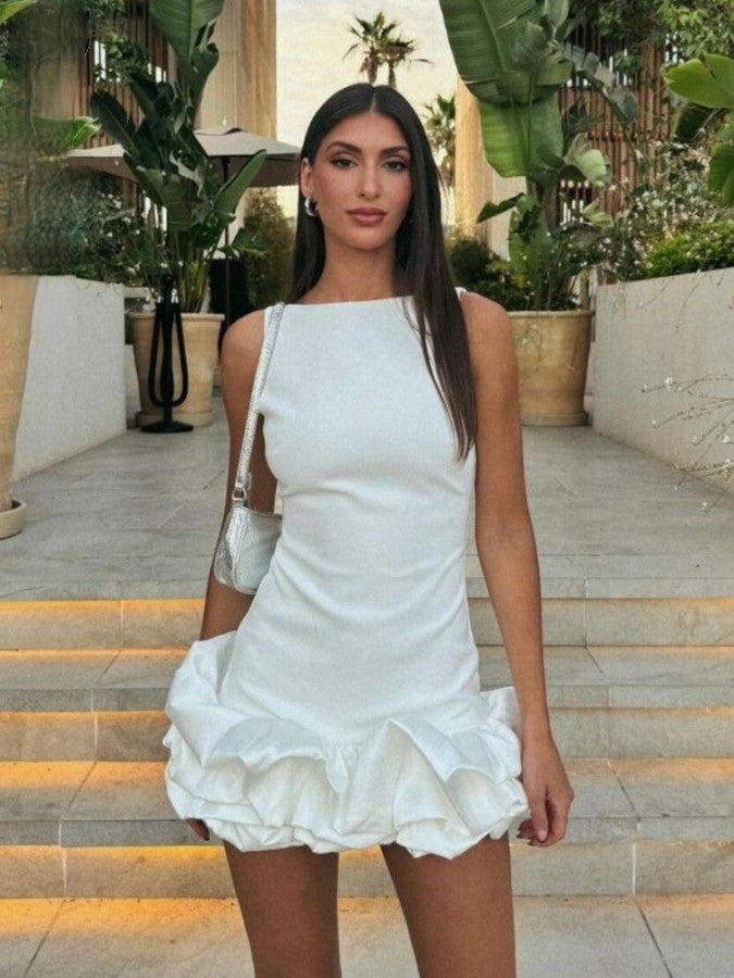 Vestido Curto Com Babados - Duda - Loja de Roupa Feminina - Eleganza Style