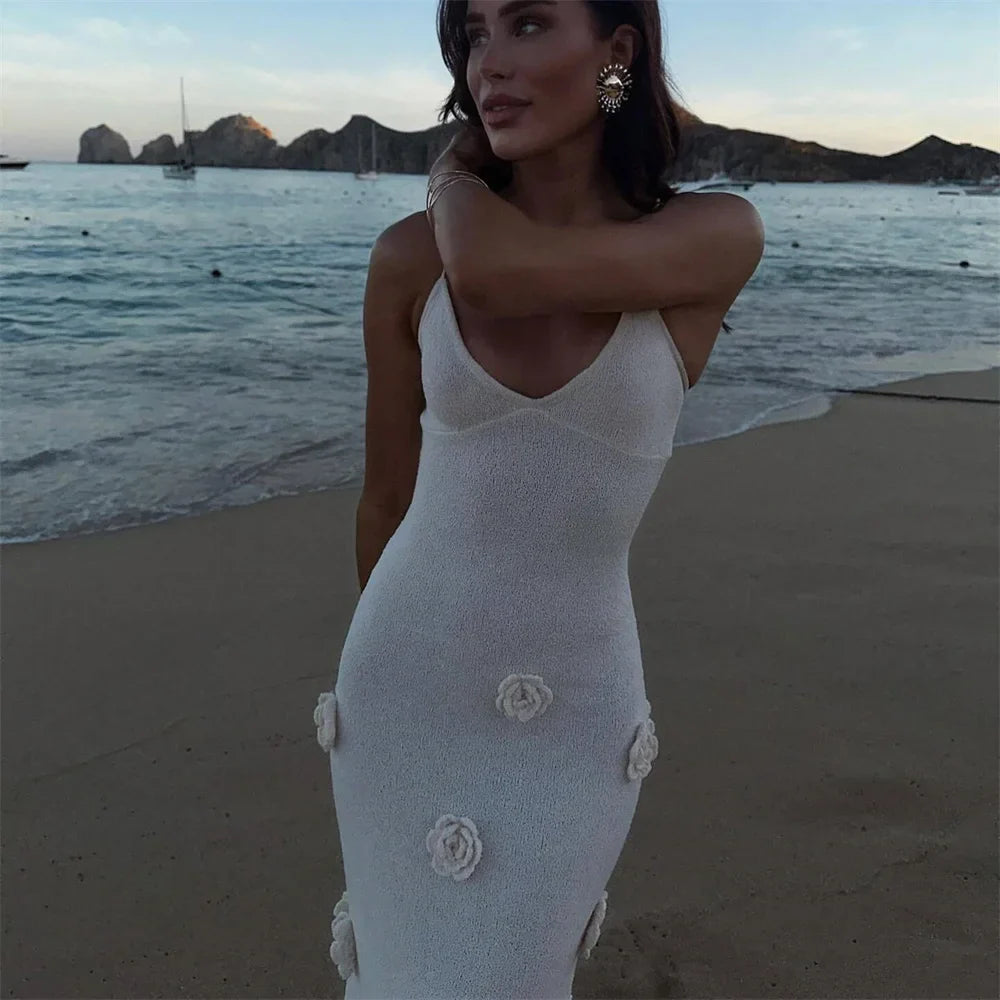 Vestido Longo Branco Gizella - Loja de Roupa Feminina - Eleganza Style