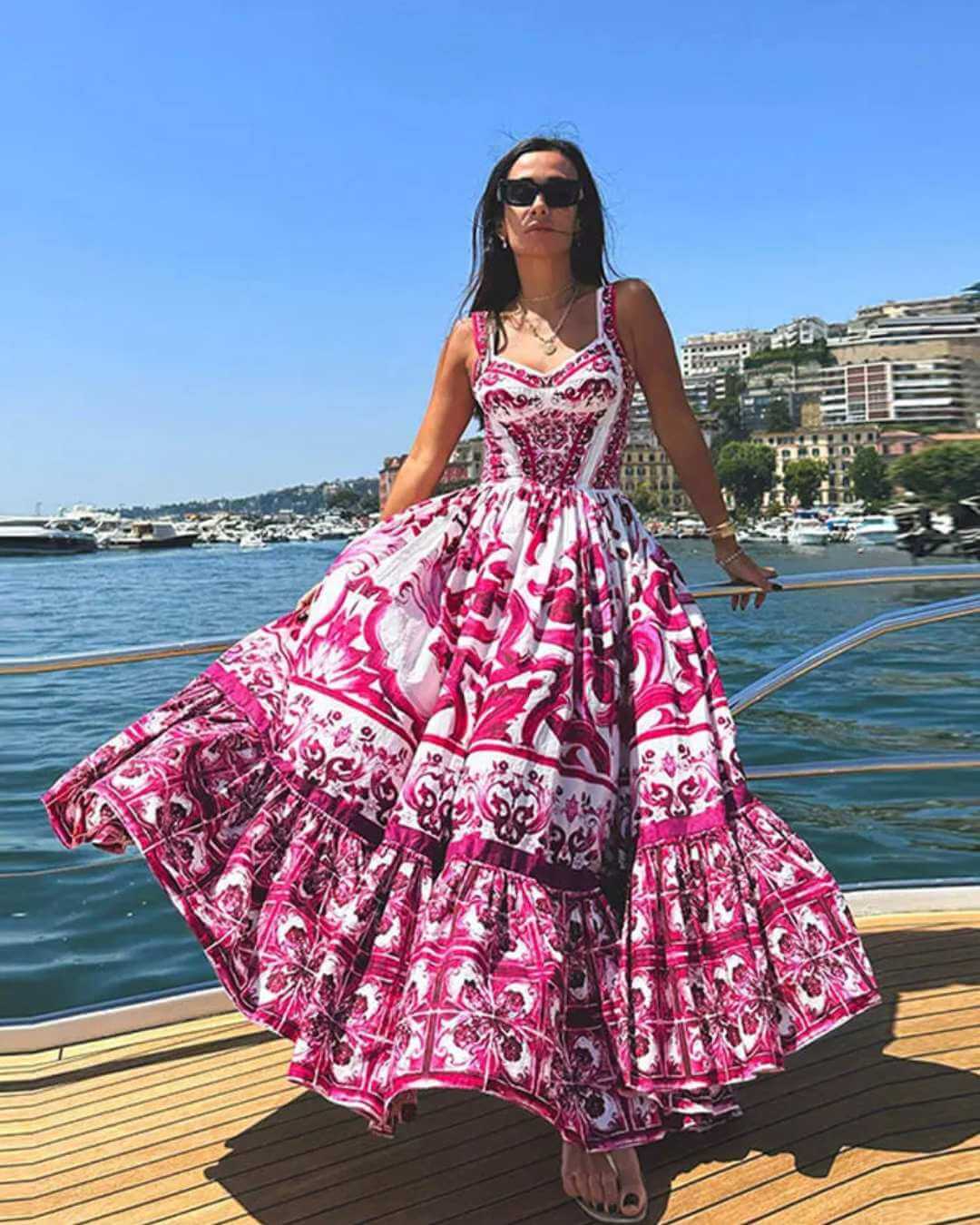 Vestido Longo Estampado - Lice - Loja de Roupa Feminina - Eleganza Style
