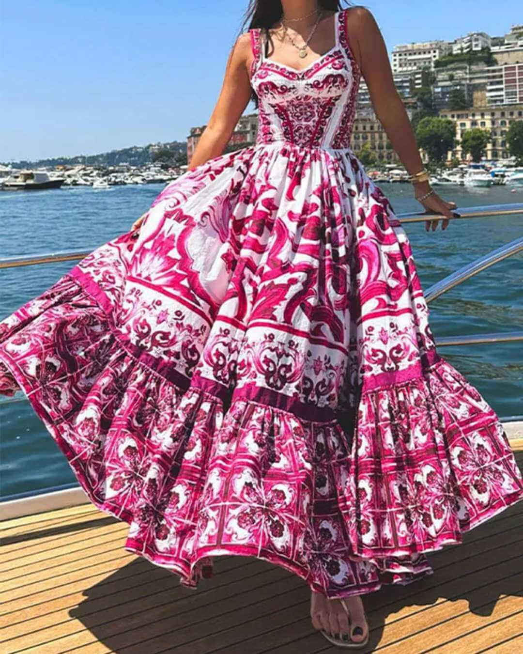 Vestido Longo Estampado - Lice - Loja de Roupa Feminina - Eleganza Style