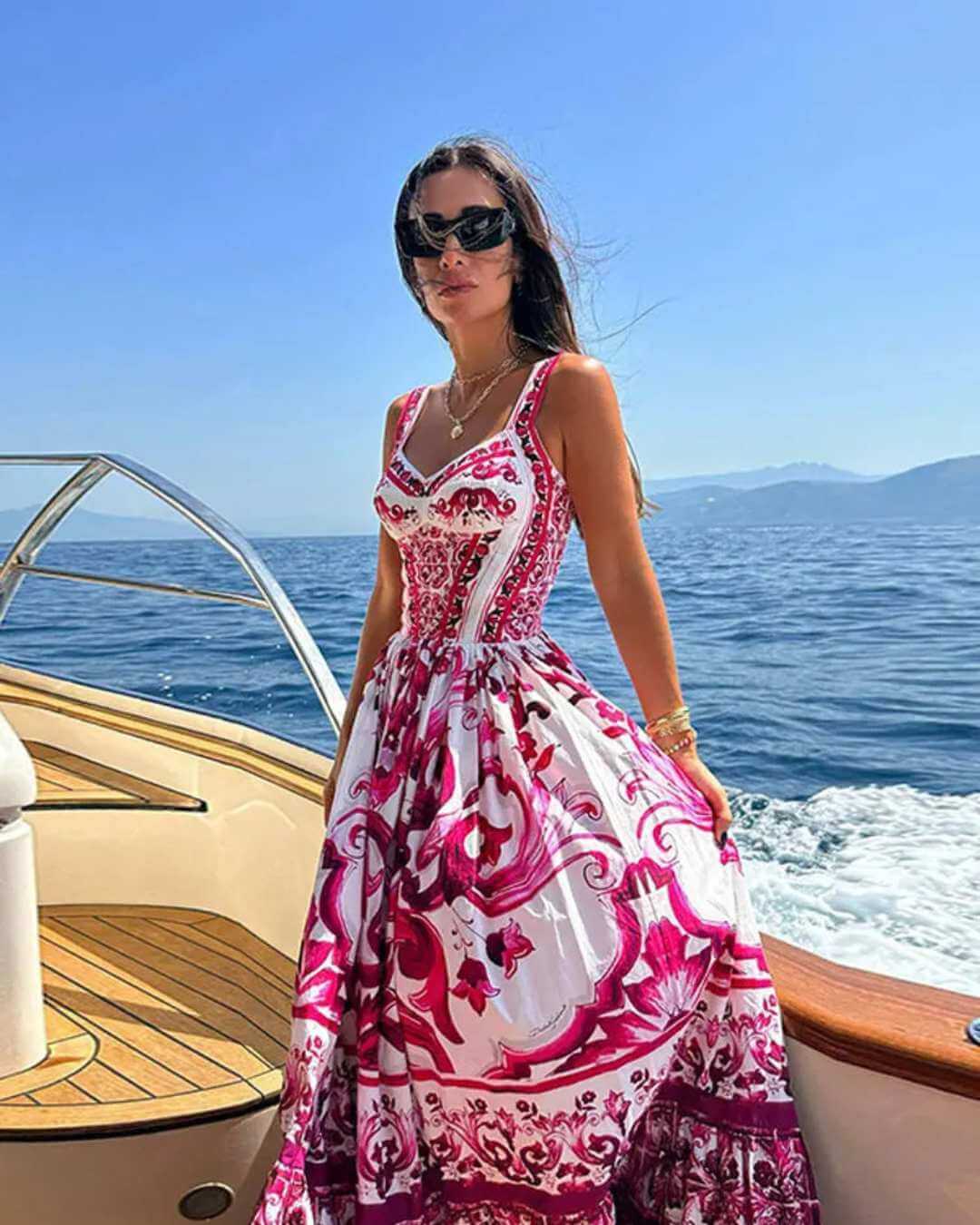 Vestido Longo Estampado - Lice - Loja de Roupa Feminina - Eleganza Style