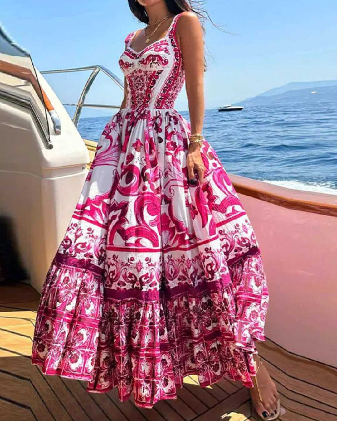Vestido Longo Estampado - Lice - Loja de Roupa Feminina - Eleganza Style