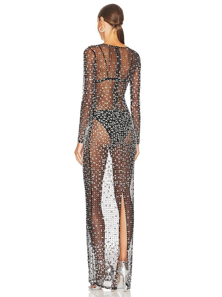 Vestido Segunda Pele Com Strass - Simone - Loja de Roupa Feminina - Eleganza Style