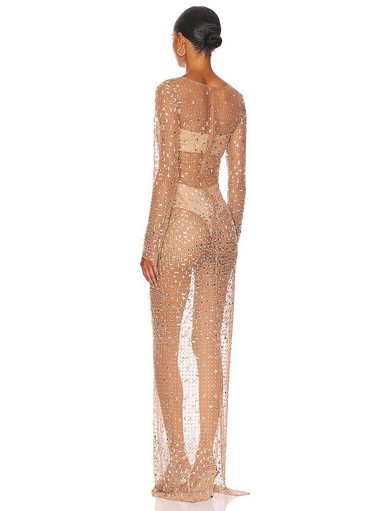 Vestido Segunda Pele Com Strass - Simone - Loja de Roupa Feminina - Eleganza Style