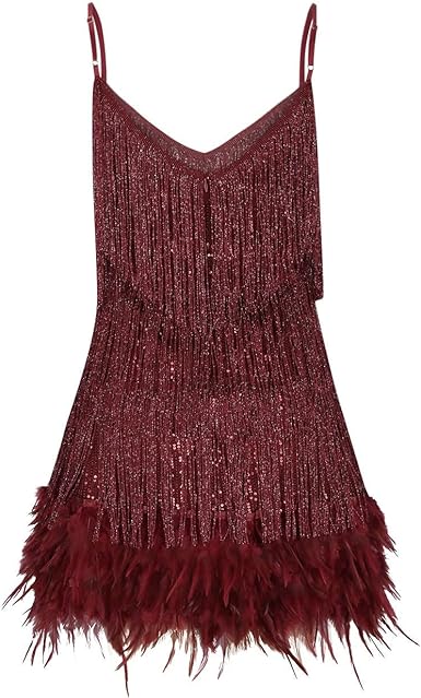 Vestido com Paetê e Plumas - Esther - Loja de Roupa Feminina - Eleganza Style