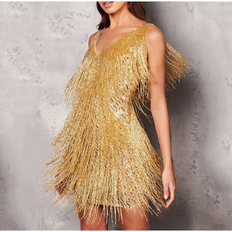 Vestido em Paetês com Franjas - Bruna - Loja de Roupa Feminina - Eleganza Style