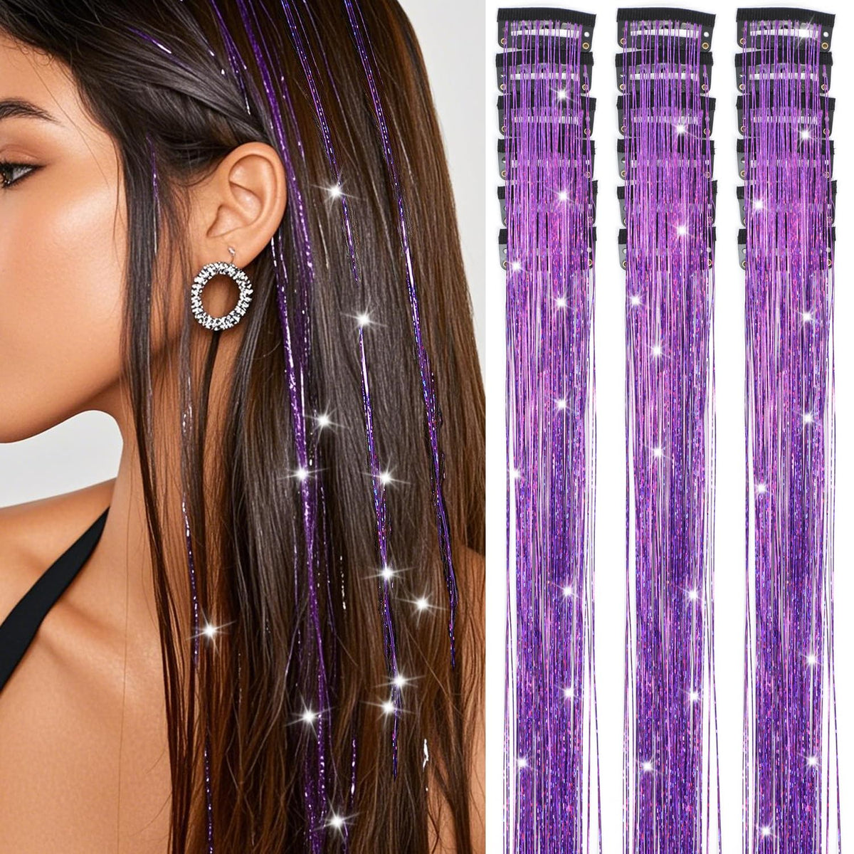 Fio de Glitter para cabelo - Tic Tac GlowHair