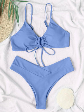 Biquini Elegante Cor Sólida Azul, Loja de Roupa Feminina eleganza style, Biquíni Marli - Eleganza Style