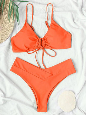 Biquini Elegante Cor Sólida Laranja, Loja de Roupa Feminina eleganza style, Biquíni Marli - Eleganza Style
