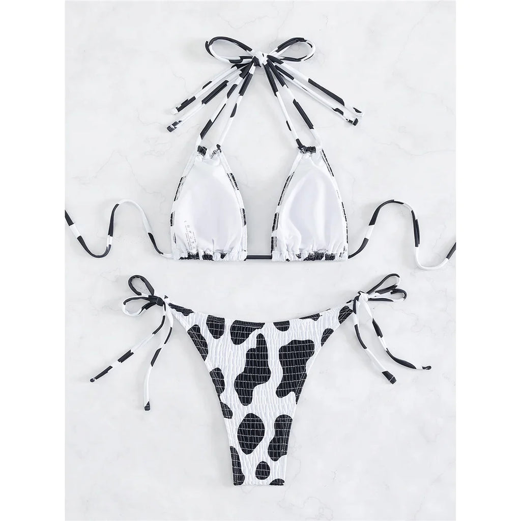 Biquini Elegante Estampado Preto e branco, Loja de Roupa Feminina eleganza style, Biquíni Moo - Eleganza Style
