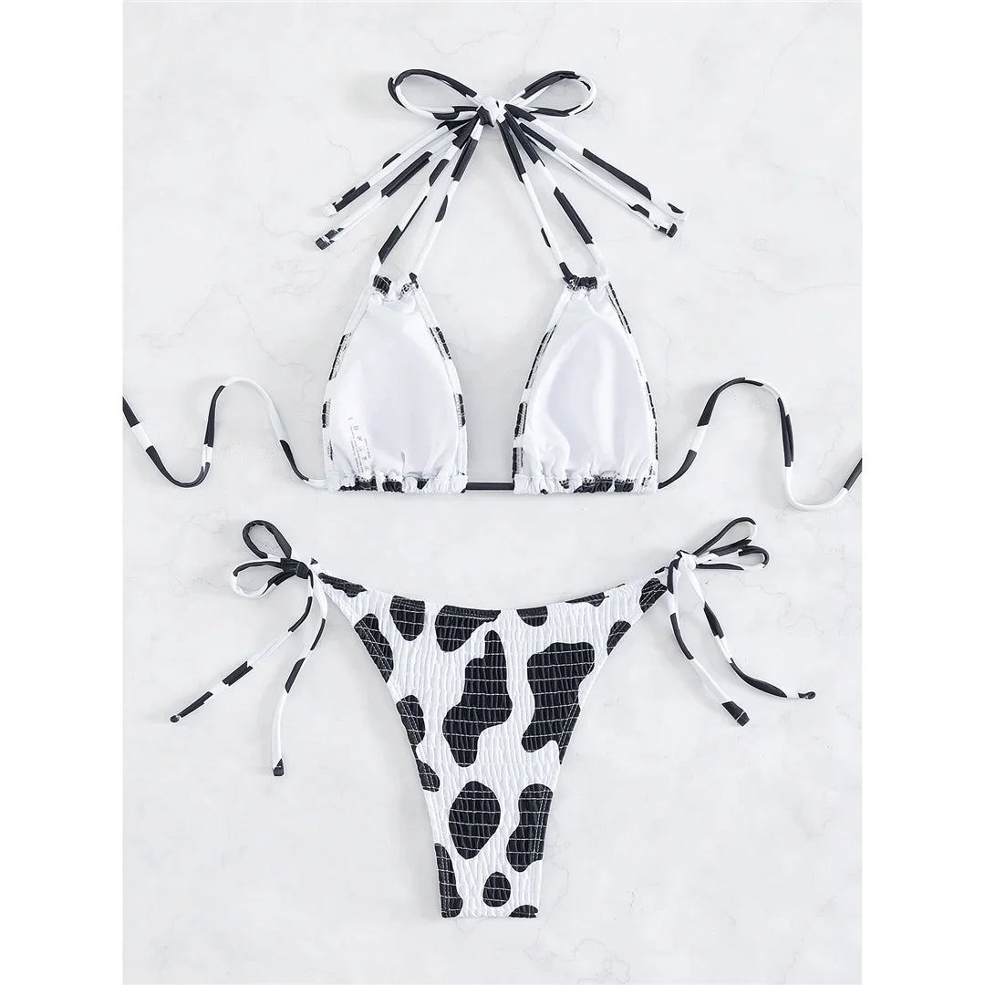 Biquini Elegante Estampado Preto e branco, Loja de Roupa Feminina eleganza style, Biquíni Moo - Eleganza Style