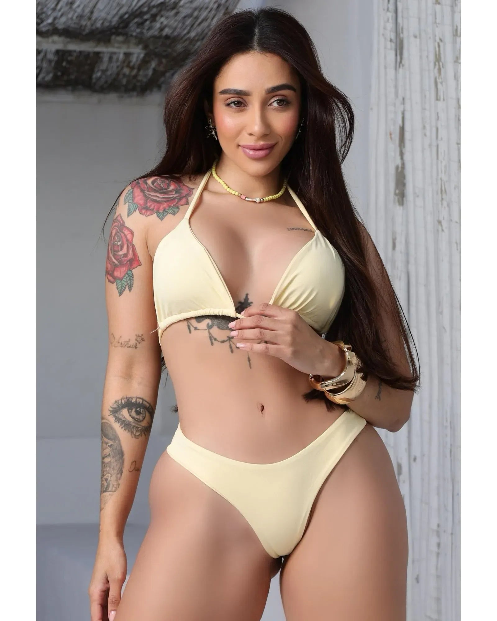Biquini Maldivas - Off White - Poliamida - Loja de Roupa Feminina - Eleganza Style