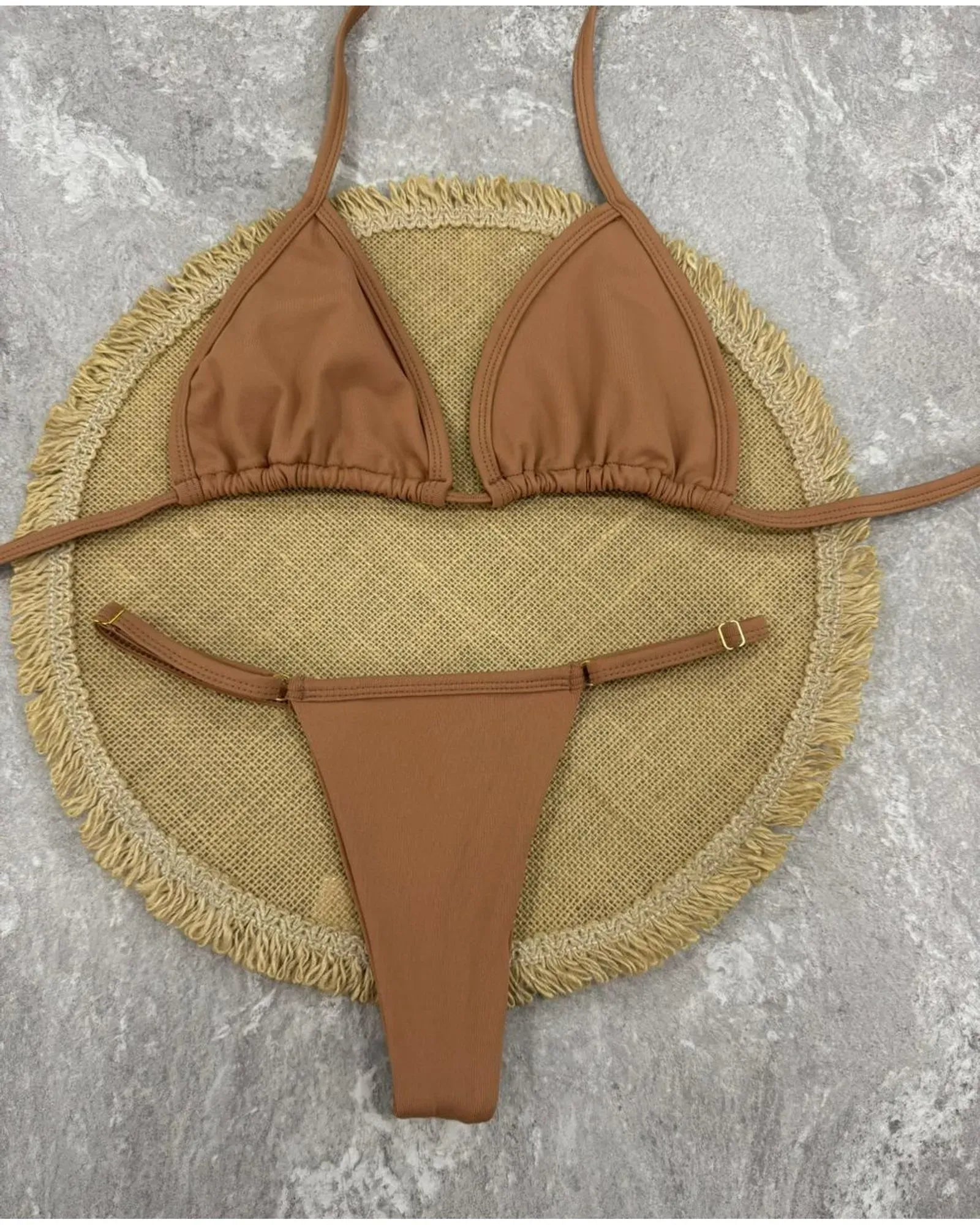 Biquini Marquinha Verano - Marrom - Poliamida - Loja de Roupa Feminina - Eleganza Style