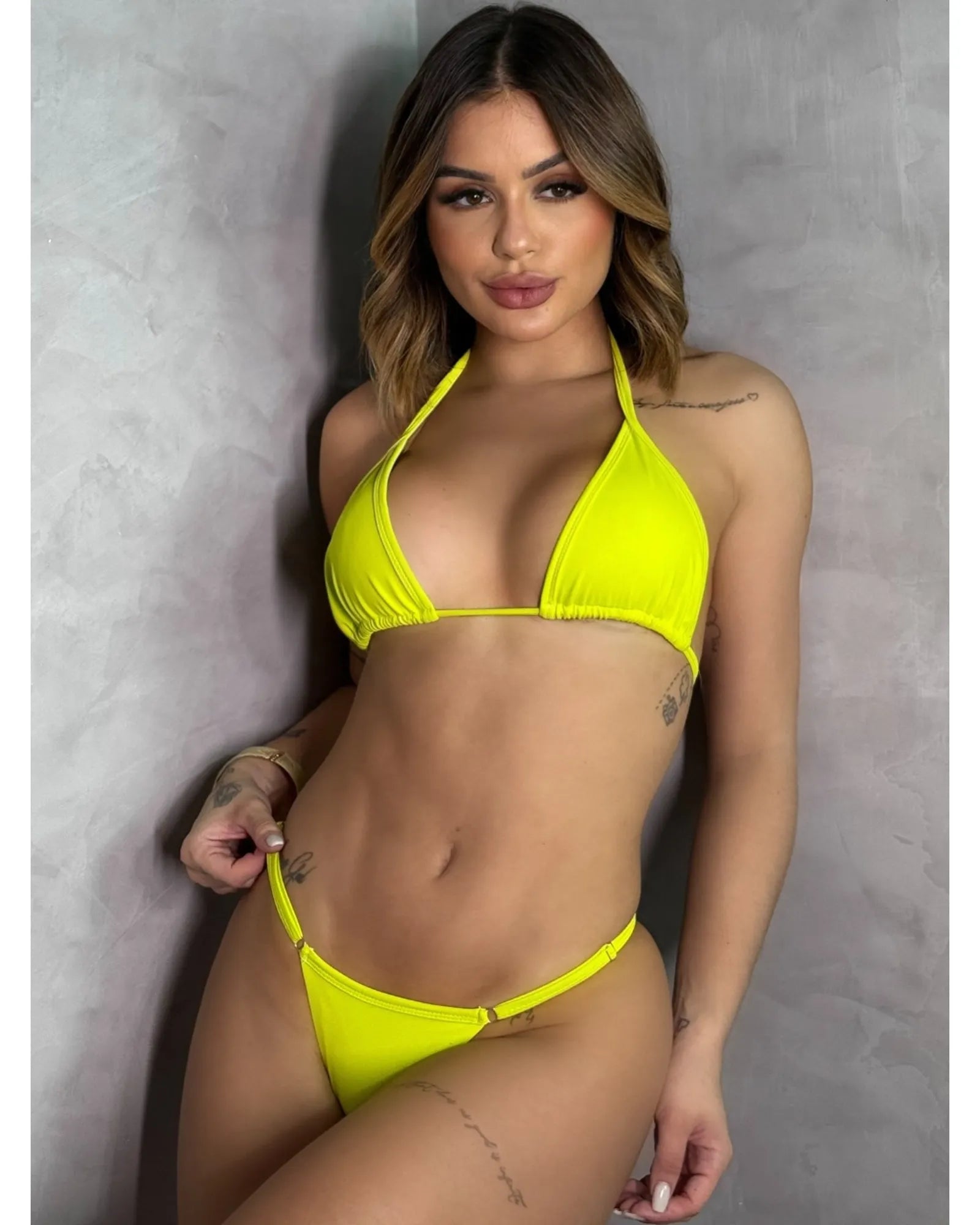 Biquini Marquinha Verano - Verde Limão - Poliamida - Loja de Roupa Feminina - Eleganza Style
