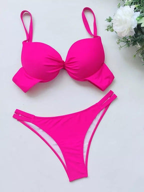 Biquini cor sólida Rosa, loja de roupa feminina eleganza style, Biquíni Lux- Eleganza Style 
