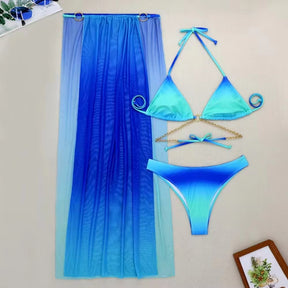 Biquini e Saia de praia azul, Loja de Roupa Feminina eleganza style, Biquíni Saara - Eleganza Style