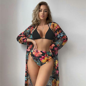 Biquini e Saída de Praia Elegante Estampado Floral, Loja de Roupa Feminina eleganza style, Biquíni Agatha - Eleganza Style
