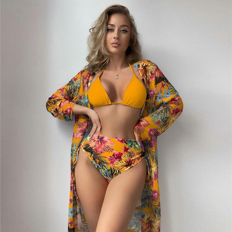 Biquini e Saída de Praia Elegante Estampado Floral, Loja de Roupa Feminina eleganza style, Biquíni Agatha - Eleganza Style
