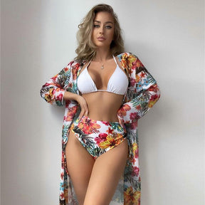 Biquini e Saída de Praia Elegante Estampado Floral, Loja de Roupa Feminina eleganza style, Biquíni Agatha - Eleganza Style