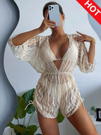 Biquini e saída de praia, Bege,  loja de roupa feminina eleganza style, Biquíni Bellatriz - Eleganza Style 