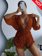 Biquini e saída de praia, Bege,  loja de roupa feminina eleganza style, Biquíni Bellatriz - Eleganza Style 