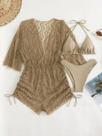 Biquini e saída de praia, Caqui,  loja de roupa feminina eleganza style, Biquíni Bellatriz - Eleganza Style 
