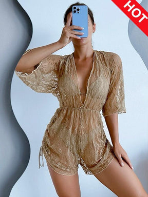 Biquini e saída de praia, Caqui,  loja de roupa feminina eleganza style, Biquíni Bellatriz - Eleganza Style 