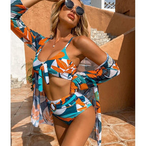 Biquini e saída de praia Estampado Floral, loja de roupa feminina eleganza style, Biquíni Vibes - Eleganza Style