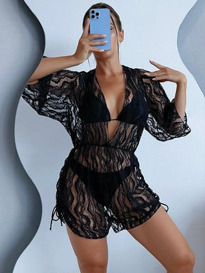 Biquini e saída de praia, Preto,  loja de roupa feminina eleganza style, Biquíni Bellatriz - Eleganza Style 