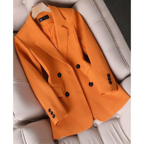 Blazer Feminino Com Bolso Lateral e Botões, Laranja, loja de roupa feminina eleganza style, Blazer York - Eleganza Style 