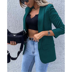 Blazer Feminino Com Bolso Lateral, verde, loja de roupa feminina eleganza style, Blazer Medina - Eleganza Style 