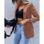 Blazer Feminino Com Bolso Lateral, Marrom, loja de roupa feminina eleganza style, Blazer Medina - Eleganza Style 