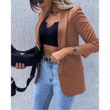 Blazer Feminino Com Bolso Lateral, Marrom, loja de roupa feminina eleganza style, Blazer Medina - Eleganza Style 