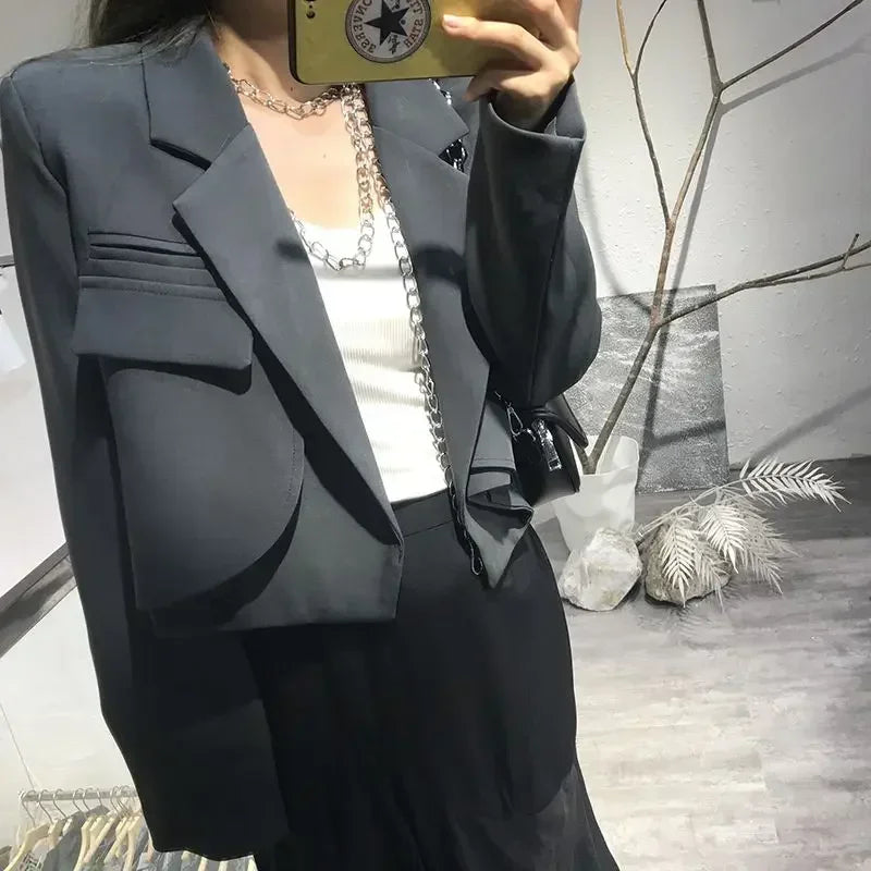 Blazer Feminino Para o Inverno - Lily - Cinza - Loja de Roupa Feminina - Eleganza Style