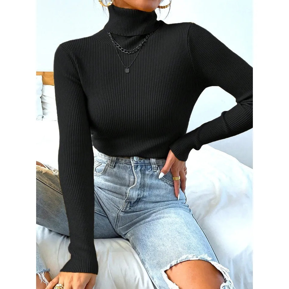 Blusa Cacharrel Gola Alta Manga Longa - Loja de Roupa Feminina - Eleganza Style