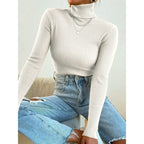 Blusa Cacharrel Gola Alta Manga Longa - Loja de Roupa Feminina - Eleganza Style