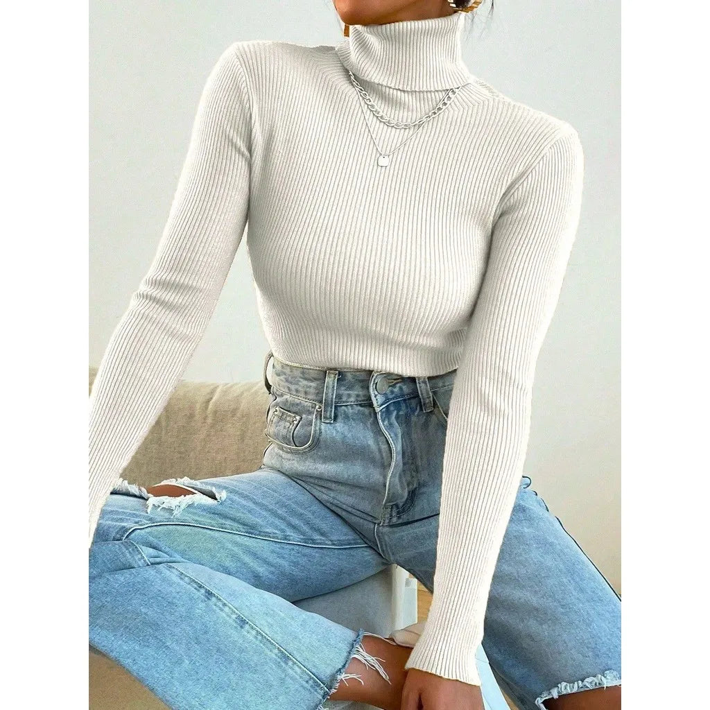 Blusa Cacharrel Gola Alta Manga Longa - Loja de Roupa Feminina - Eleganza Style