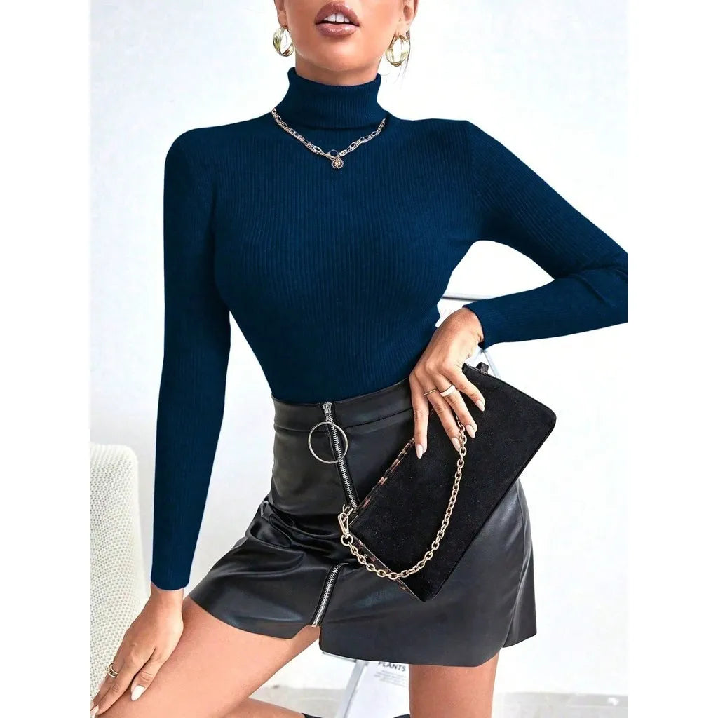Blusa Cacharrel Gola Alta Manga Longa - Loja de Roupa Feminina - Eleganza Style