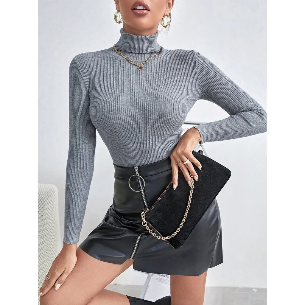 Blusa Cacharrel Gola Alta Manga Longa - Loja de Roupa Feminina - Eleganza Style