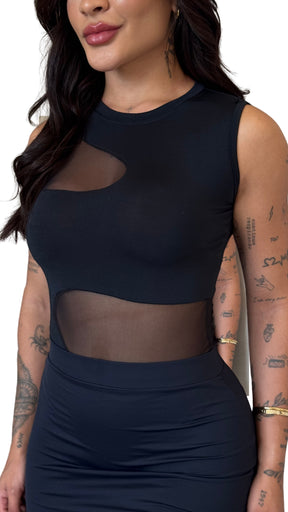 Body Feminino Gringo Suplex e Tule - Lya - Loja de Roupa Feminina - Eleganza Style