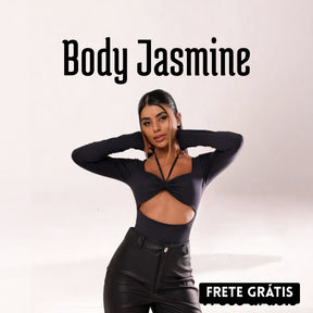 Body Poliamida Manga Longa Laço - Jasmine - Loja de Roupa Feminina - Eleganza Style