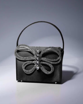 Bolsa Com Strass Buttlerfly Borboleta Preta - Loja de Roupa Feminina - Eleganza Style