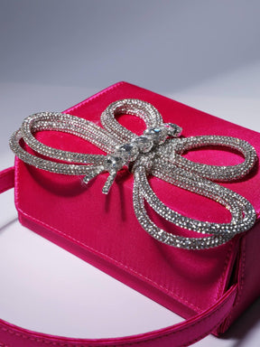 Bolsa Com Strass Buttlerfly Borboleta Rosa - Loja de Roupa Feminina - Eleganza Style