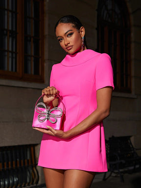 Bolsa Com Strass Buttlerfly Borboleta Rosa - Loja de Roupa Feminina - Eleganza Style